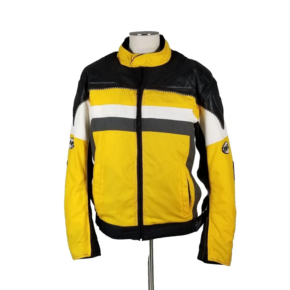 Zero-60 Flash Yellow/Black Textile/Leather Motorcycle Jacket Men's Sizes MD - XL